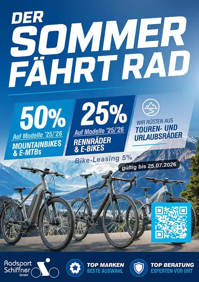50% 25% auf MTBs Rennräder bis 25.07.2026